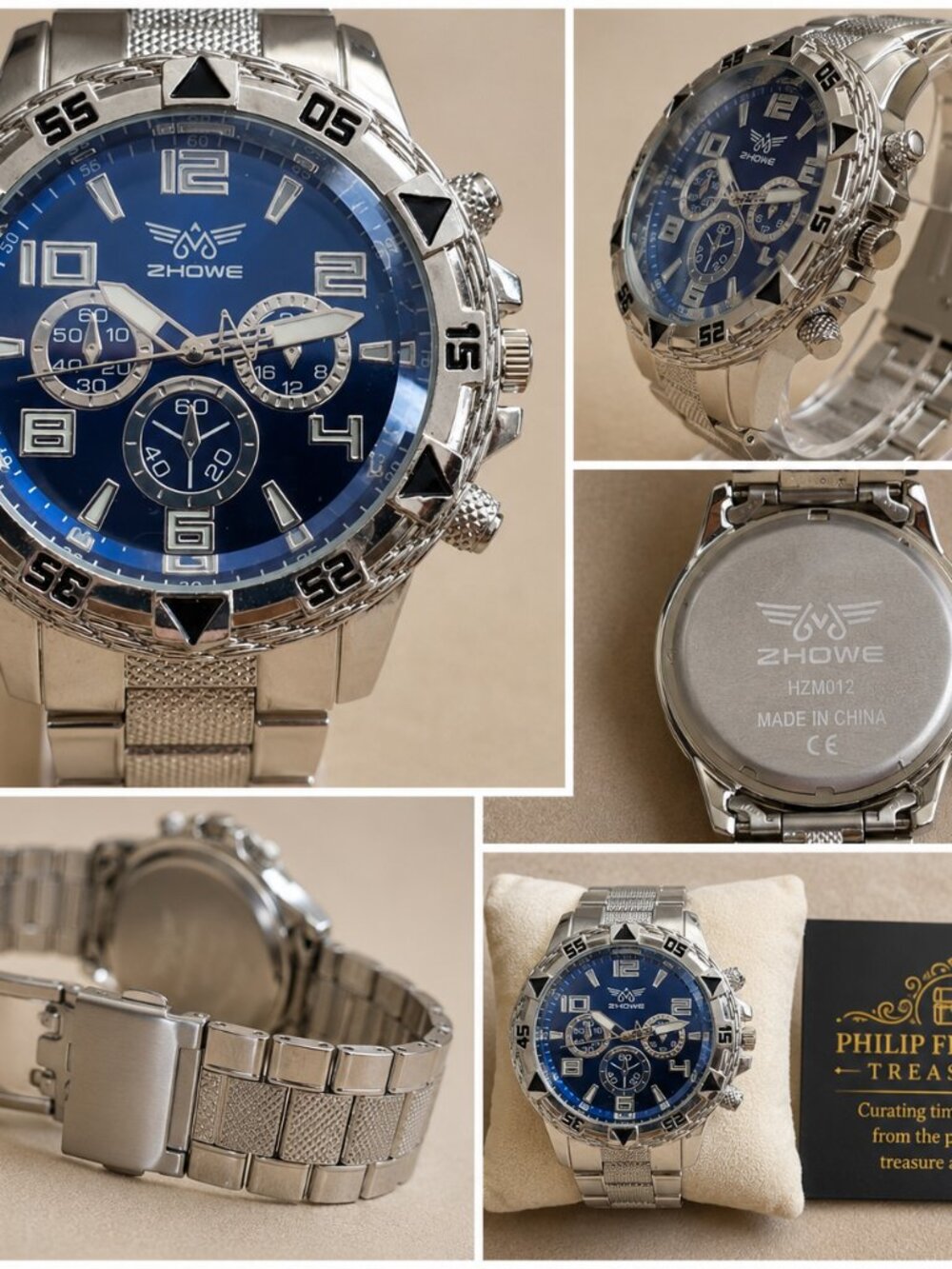 WA-04-Quartz Fashion -Stylish ZHOWE Blue Dial Quartz Watch